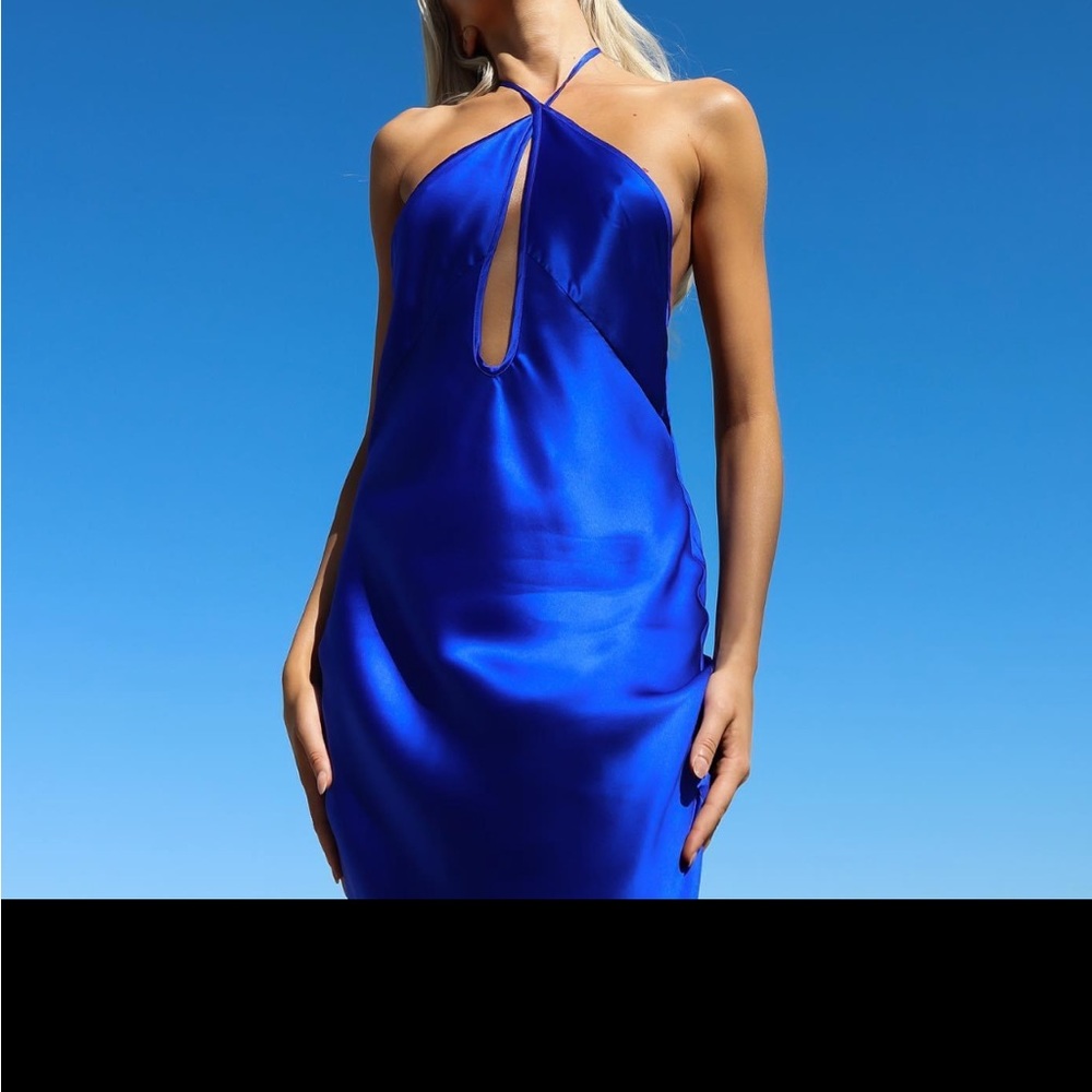 Natalie rolt electric blue Irena dress